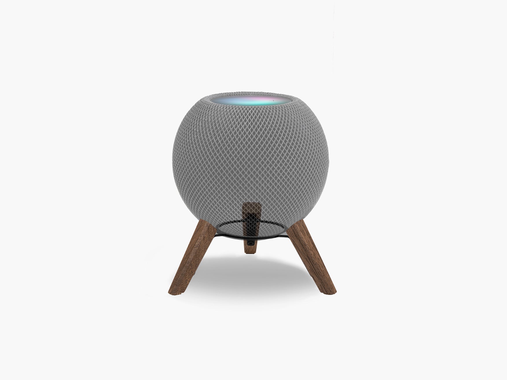 balolo, Walnussholz, Tripod Holzständer für Apple HomePod mini, Ständer aus Holz für HomePod mini, Standfuß für Apple HomePod mini, Tripod wood stand for Apple HomePod mini, Wood stand for HomePod mini, Elegant wood base stand for HomePod mini, walnut, #material_Schwarz / Amerikanischer Nussbaum