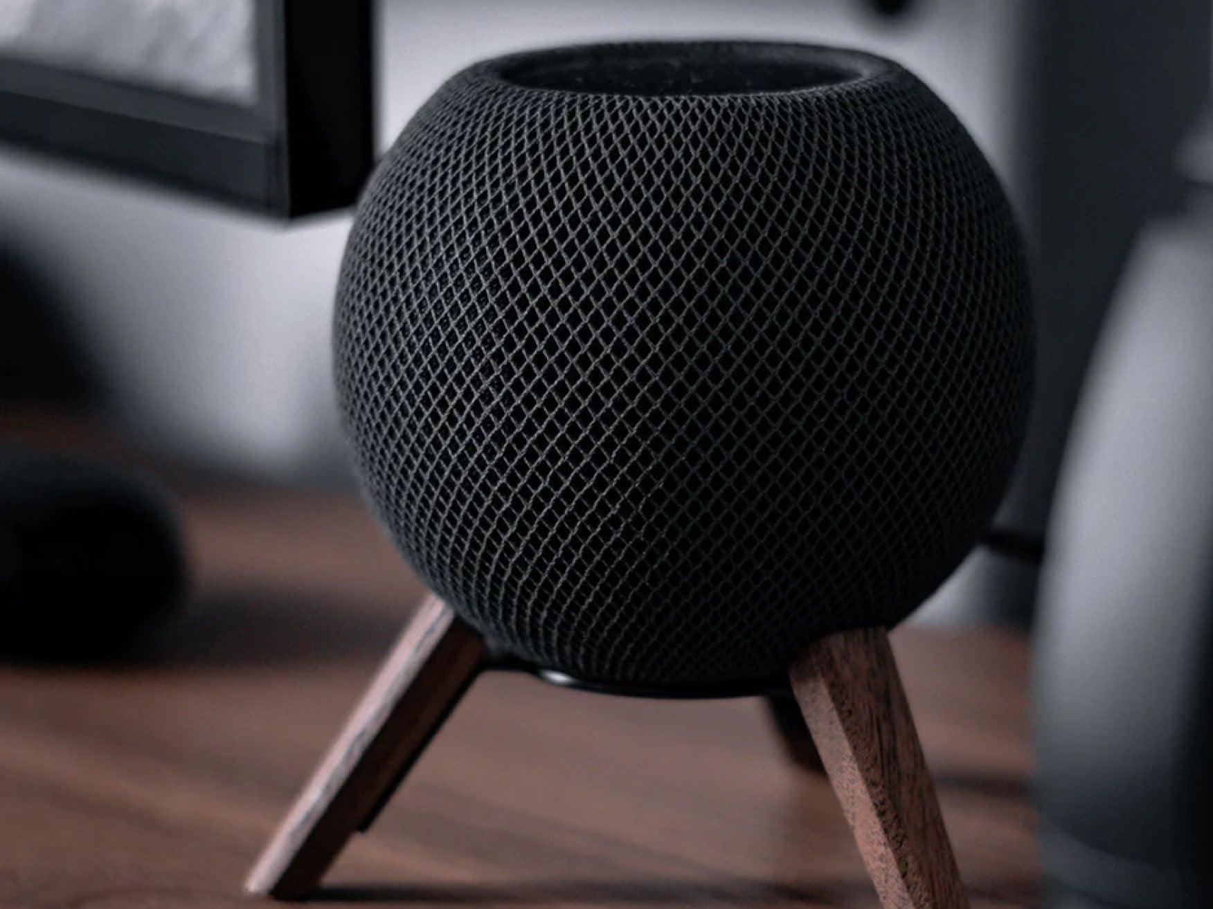 Ständer Homepod Mini, #material_Schwarz / Amerikanischer Nussbaum