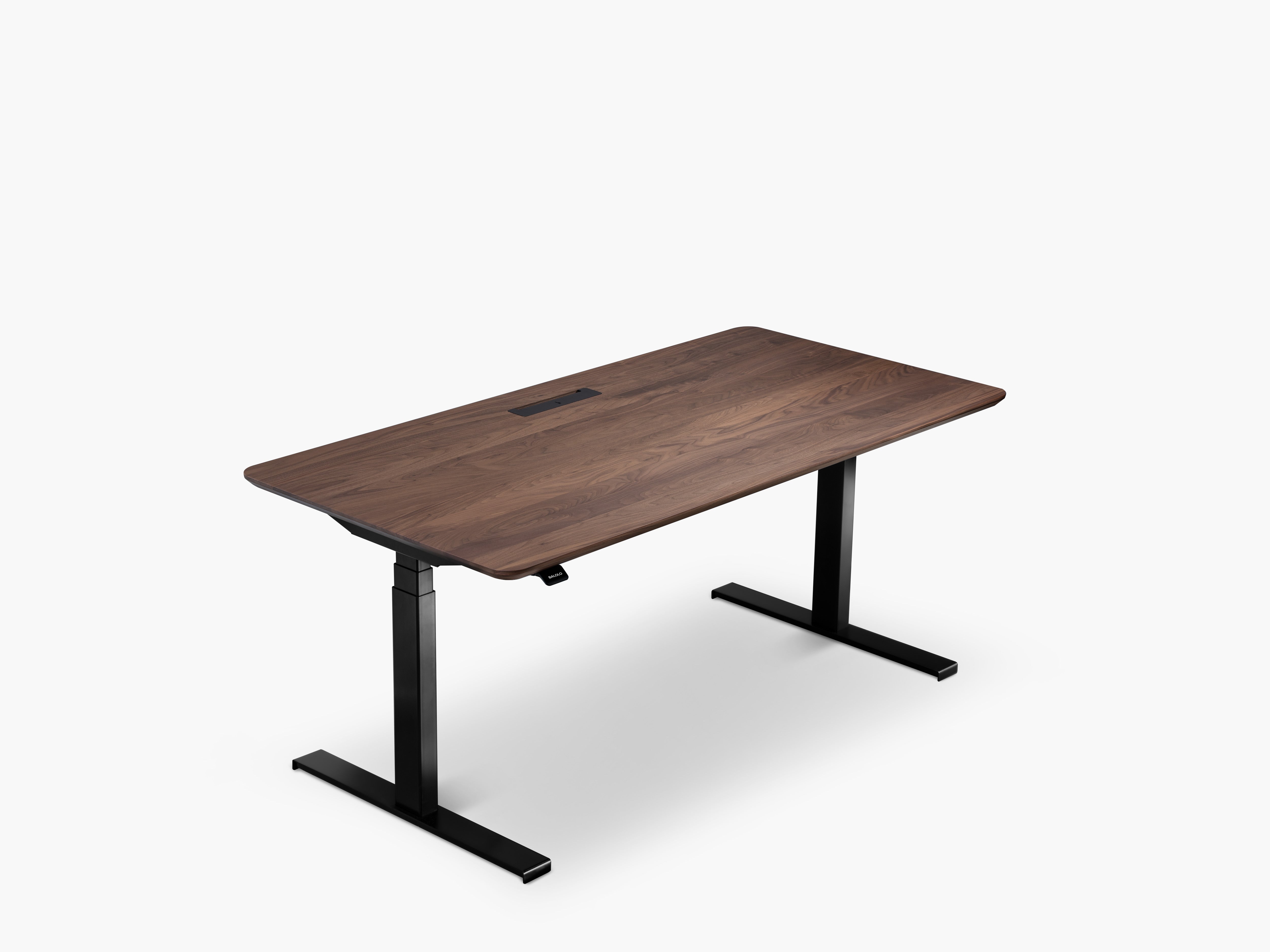BALOLO, Desk Cockpit, Standing Desk, Stehschreibtisch, Schreibtisch, Organisierter Arbeitsplatz, Höhenverstellbarer Schreibtisch, height-Adjustable Desk, Sit and standing desk, Modularer Schreibtisch, Kabelmanagement, Cable Management #Material_Amerikanischer Nussbaum