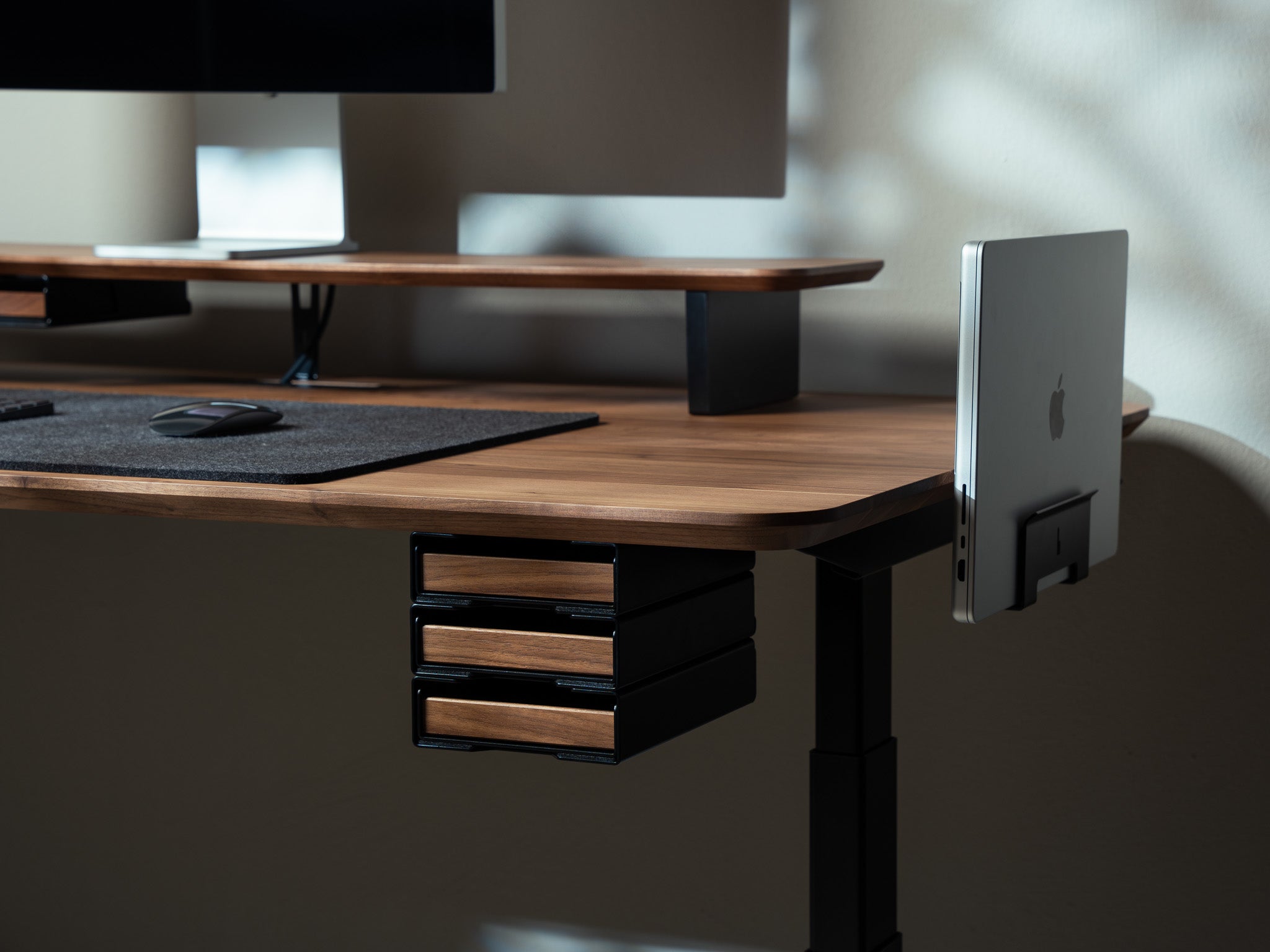 BALOLO, Desk Cockpit, Standing Desk, Stehschreibtisch, Schublade, Tray Set, Schublade für Schreibtisch, Drawer for Desk, Desk Drawer, Home Office, Work from Home, organized workspace, desk setup,  #material_Amerikanischer Nussbaum